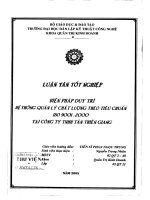XÂY DỰNG HỆ THỐNG QUẢN LÝ CHẤT LƯỢNG THEO TIÊU CHUẨN ISO 9001 2000 TẠI CÔNG TY TNHH TÂN THIÊN GIANG