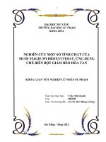 Nghiên cứu một số tính chất của muối magie hydroxycitrat, ứng dụng chế biến bột giảm béo hòa tan