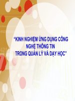 Kinh nghiệm ứng dụng CNTT trong quản lý và dạy học