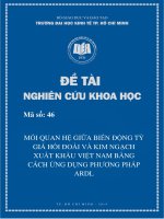 Mối quan hệ giữa biến động tỷ giá hối đoái và kim ngạch xuất khẩu việt nam bằng cách ứng dụng phương pháp ARDL