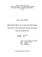Thiết kế hệ thống xử lý nước thải dệt nhuộm cho công ty liên doanh dệt nhuộm Việt Hồng, công suất 600m3 ngày.đêm
