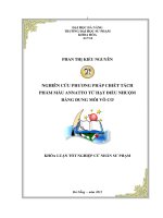 Nghiên cứu phương pháp chiết tách phẩm màu annatto từ hạt điều nhuộm bằng dung môi vô cơ