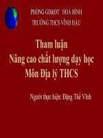 Tham luânm nâng cao chất lượng môn Địa Lý - THCS