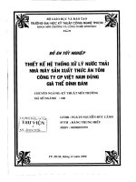 Thiết kế hệ thống xử lý nước thải nhà máy sản xuất thức ăn tôm công ty cổ phần Việt Nam dùng giá thể dính bám