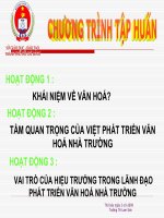 Chuyên đề 7 :Văn hoá tiểu học