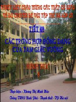 Tiết 48 - Các TH đồng dạng của tam giác vuông