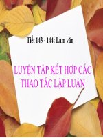 Tiết 141: Các thao tác lập luận