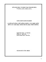 skkn luyện kĩ năng viết đồng phân các hợp chất hữu cơ cho học sinh trung học phổ thông thpt triệu sơn 1