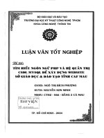 Tìm hiểu ngôn ngữ PHP và hệ quản trị cơ sở dữ liệu MySQL để xây dựng Website Sở Giáo dục và Đào tạo tỉnh Cà Mau