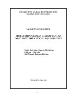 skkn một số phương pháp giải bài tập lập công thức phân tử cho học sinh trung học phổ thông thpt triệu sơn
