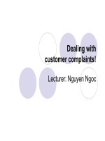Dealing with problems and complaints