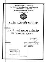 THIẾT KẾ TRẠM BIẾN ÁP 220 110 22 0.4 KV