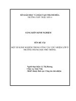 skkn một số kinh nghiệm trong công tác chủ nhiệm lớp ở trường trung họcphổ thông  triệu sơn 4