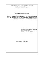 skkn ôn tập, bồi dưỡng kiến thức kỹ năng môn lịch sử lớp 12 trên cơ sở thiết lập vấn đề chung (cho học sinh giỏi và học sinh ôn khối c).
