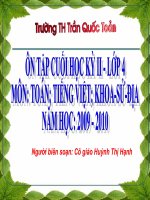 ÔN TẬP KHỐI LỚP 4 CUỐI HỌC KỲ II