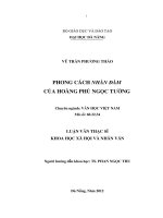 PHONG CÁCH NHÀN đàm của HOÀNG PHỦ NGỌC TƯỜNG