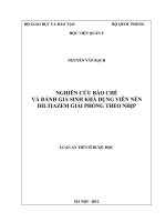 Nghiên cứu bào chế và đánh giá sinh khả dụng của viên nén diltiazem giải phóng theo nhịp