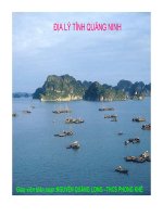 ĐỊA LÝ DỊA PHƯƠNG: ĐỊA LÝ TỈNH QUẢNG NINH VÀ DU LỊCH