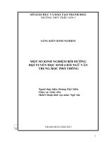 skkn một số kinh nghiệm bồi dưỡng đội tuyển học sinh giỏi ngữ văn trung học phổ thông thpt triệu sơn 2