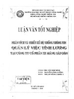 Phân tích và thiết kế hệ thống thông tin quản lý việc tính lương tại công ty cổ phần xi măng Sài Gòn