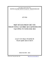 Một số giải pháp chủ yếu nhằm nâng cao hiệu quả kinh doanh tại Công ty Xăng dầu B12