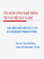Giới thiệu một số phần mềm xử lí văn bản Microsoft Word