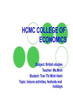 leisure activities, festivals and holidays