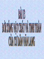 Bai 13. Doi song vat chat va tinh than cua cu dan Van Lang