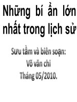 nhũng bí ẩn của lịch sử không thể giải thích
