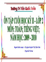 ÔN TẬP TOÁN&TIẾNG VIỆT KHỐI LỚP II