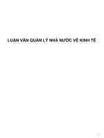 LUẬN văn QUẢN lý NHÀ nước về KINH tế