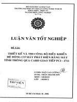 Thiết kế và thi công bộ điều khiển hệ động cơ máy phát điện bằng máy tính thông qua card giao tiếp pci 1711