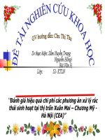 đánh giá hiệu quả chi phí các phương án xử lý rác thải sinh hoạt