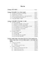 Tìm hiểu MYSQL và PHP, hiện thực ứng dụng quản lý xuất nhập tân dược cho công ty xuất nhập khẩu Y tế thành phố Hồ Chí Minh