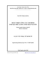 Hoàn thiện công tác chi bảo hiểm xã hội ở huyện Phú Lương tỉnh Thái Nguyên