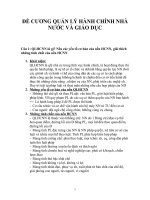 ĐỀ CƯƠNG QUẢN lý HÀNH CHÍNH NHÀ nước và GIÁO dục