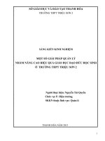 skkn một số giải pháp quản lý nhằm nâng cao hiệu quả giáo dục đạo đức học sinh ở trường thpt triệu sơn 2