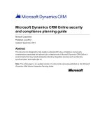 Microsoft Dynamics CRM: Online security and compliance planning guide