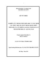 Nghiên cứu thành phần hóa học và xác định cấu trúc một số chất trong dịch chiết thân rễ của cây riềng (alpinia purpurata) ở thành phố hội an, quảng nam