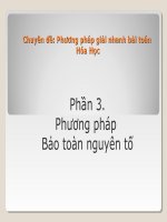 Giải BT Hóa Học bằng Phương Pháp bảo toàn Nguyên Tố Nguyên Tố
