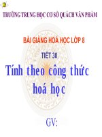 TÍNH THEO CÔNG THỨC HÓA HỌC TIÊT1