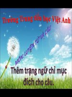 luyện từ và câu- trạng ngữ chỉ mục đích