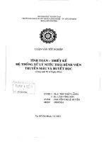 Tính toán thiết kế hệ thống xử lý nước thải bệnh viện truyền máu và huyết học (Công suất 50 m3 ngày.đêm)