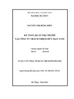 Kế toán quản trị chi phí tại công ty trách nhiệm hữu hạn AVSS