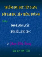 Bài 3: Đạo hàm các hàm số lượng giác