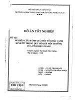 Nghiên cứu đánh giá một số khía cạnh kinh tế trong quy hoạch môi trường của tỉnh Hậu Giang