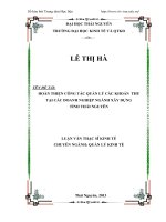 Hoàn thiện công tác quản lý các khoản thu tại các doanh nghiệp ngành xây dựng tỉnh Thái Nguyên