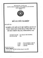 Nghiên cứu đề xuất hệ thống quản lý chất thải rắn sinh hoạt phù hợp tại huyện nhơn trạch tỉnh Đồng Nai