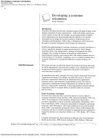 Developing a customer orientation