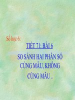 SO SÁNH 2 PHÂN SỐ CÙNG MẪU, KHÔNG CÙNG MẪU